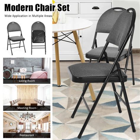 costway set of 6 folding fabric upholstered metal chairs|Set of 6 Folding Fabric Upholstered Metal Chairs .